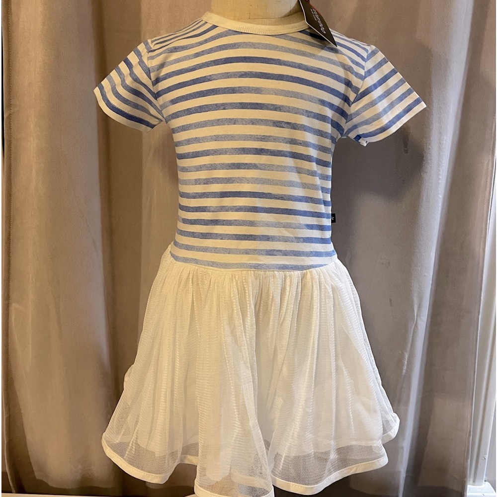 Toobydoo cotton spandex dress with soft tulle skirt. NWT